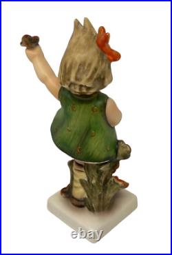 Goebel Hummel Spring Cheer 72 Rare Version Green Dress No Flowers Right Hand Goebel Hummel Spring Cheer 72 Rare Version Green Dress No Flowers Right Hand