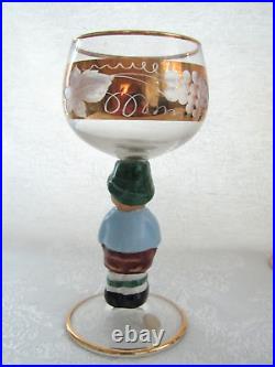 Goebel Hummel Stem Set of 6 Gold Grape Cordial Wine Glasses Germany