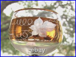 Goebel Hummel Stem Set of 6 Gold Grape Cordial Wine Glasses Germany