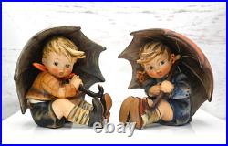 Goebel Hummel Umbrella 5 Boy Girl 152/0 A & B, West Germany 1957