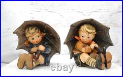 Goebel Hummel Umbrella 5 Boy Girl 152/0 A & B, West Germany 1957