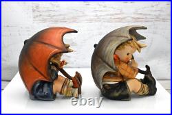 Goebel Hummel Umbrella 5 Boy Girl 152/0 A & B, West Germany 1957