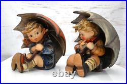 Goebel Hummel Umbrella 5 Boy Girl 152/0 A & B, West Germany 1957