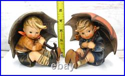 Goebel Hummel Umbrella 5 Boy Girl 152/0 A & B, West Germany 1957