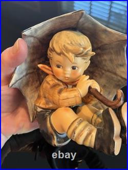 Goebel Hummel Umbrella Boy #152/A/0, 4.75 signed full bee AND wood stand Goebel Hummel Umbrella Boy #152/A/0, 4.75 signed full bee AND wood stand