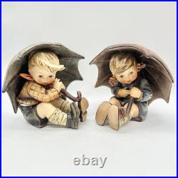 Goebel Hummel Umbrella Boy & Girl 152/OA 152/OB Porcelain Figurines Set