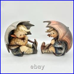 Goebel Hummel Umbrella Boy & Girl 152/OA 152/OB Porcelain Figurines Set