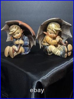 Goebel Hummel Umbrella Boy & Girl Set 152/0 & 152/0 B TMK-5 TMK-6 W. Germany
