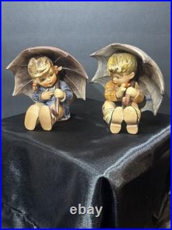 Goebel Hummel Umbrella Boy & Girl Set 152/0 & 152/0 B TMK-5 TMK-6 W. Germany