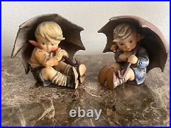 Goebel Hummel Umbrella Boy and Girl Pair Figurines 152/0 A 152/0 B 4 5/8