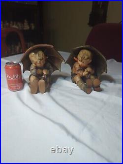 Goebel Hummel Umbrella Boy and Umbrella Girl TMK3 8 Figurines READ