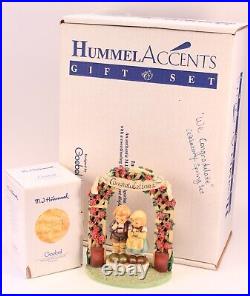 Goebel Hummel We Congratulate 220 with 1996 Hummelscape Display Stand Figurine Set