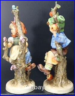 Goebel M. I. Hummel figurine # 141/V & 142/V APPLE TREE pair large 10 tall, TMK5
