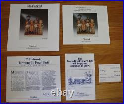 Goebel M. J. Hummel Harmony In Four Parts = 286 = Original Box & Paperwork 1989 Goebel M. J. Hummel Harmony In Four Parts = 286 = Original Box & Paperwork 1989