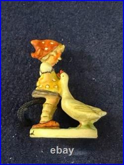 Goebel Olszewski Hummel Bronze Miniature Figurine GOOSE GIRL 283-P NEW IN BOX