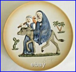 Goebel Robson FLIGHT INTO EGYPT Nativity Figures Mary Jesus Joseph Angel & Plate