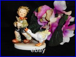HUMMEL ANIMAL FRIENDS FIGURINE 2228 CAN'T CATCH ME withGOOSE 4-SEASON SPRING 3.25