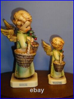 HUMMEL FIGURES CHRISTMAS ANGEL withTREE/BASKETS #301 Lg 6.25 & #301 2/0 Sm 3.75
