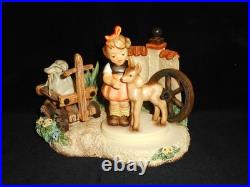 HUMMEL FIGURE 136 4/0 FRIENDS withFAWN & RARE #1069-D FARM FRIENDS HUMMELSCAPE