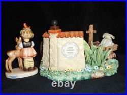 HUMMEL FIGURE 136 4/0 FRIENDS withFAWN & RARE #1069-D FARM FRIENDS HUMMELSCAPE
