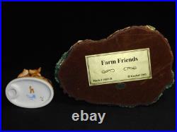 HUMMEL FIGURE 136 4/0 FRIENDS withFAWN & RARE #1069-D FARM FRIENDS HUMMELSCAPE