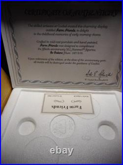 HUMMEL FIGURE 136 4/0 FRIENDS withFAWN & RARE #1069-D FARM FRIENDS HUMMELSCAPE