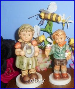 HUMMEL FIGURINES 2379 MY LITTLE HORSESHOE & 2293 PARLOR PAL withICE CREAMS MINT