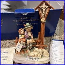 HUMMEL FIGURINE WAYSIDE DEVOTION 28/III GERMANY GOEBEL Sheep Jesus BOY GIRL