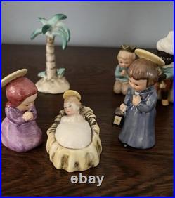 HX-256 Vintage 9pc. Goebel Hummel Child's Nativity Porcelain Figurines W. Germany