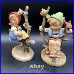 Hummel 1950-1955 Goebel Apple Tree BOY & GIRL 4 2 Figurines Full BEE Mark TMK2