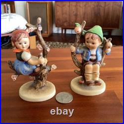 Hummel Apple Tree Boy & Girl 142 141 TMK-3 TMK-2 1950's Goebel Figurines