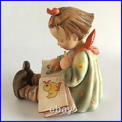 Hummel Book Worm Little Girl Reading Large 9 Tall Rare Antique Vintage Germany