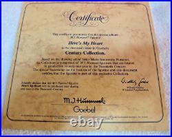 Hummel Century Collection Here's My Heart HUM 766 TMK7 in Original Box with COA Hummel Century Collection Here's My Heart HUM 766 TMK7 in Original Box with COA