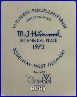 Hummel Figure Plate 1973 Hand Painted Goebel Porcelain W Germany Globe Trotter