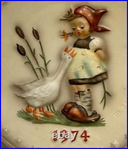 Hummel Figure Plate 1974 Hand Painted Goebel Porcelain W Germany Goose Girl