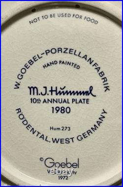 Hummel Figure Plate 1980 Hand Painted Goebel Porcelain W Germany School Girl