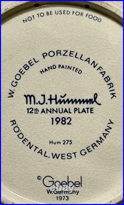 Hummel Figure Plate 1982 Hand Painted Goebel Porcelain W Germany Umbrella Girl