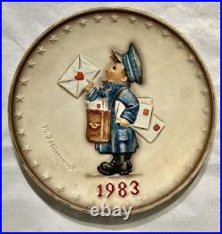 Hummel Figure Plate 1983 Hand Painted Goebel Porcelain W Germany Postman