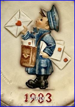 Hummel Figure Plate 1983 Hand Painted Goebel Porcelain W Germany Postman