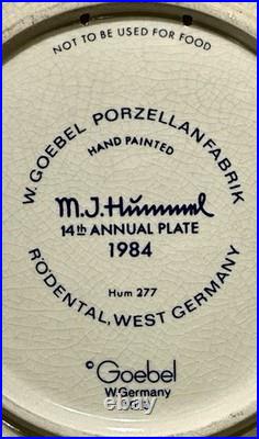 Hummel Figure Plate 1984 Hand Painted Goebel Porcelain W Germany Little Helper