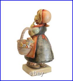 Hummel Figurine Meditation, TMK 1, 7 Girl with letter and basket of flowers