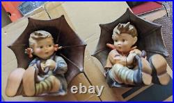 Hummel Goebel 1950-1955 Full Bee Germany Large Umbrella Boy and Girl 152/A 152/B