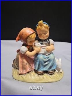 Hummel Goebel #384 Signed H. Fischer Easter Time 1971 Figurine Girls Withbunnies