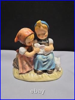 Hummel Goebel #384 Signed H. Fischer Easter Time 1971 Figurine Girls Withbunnies