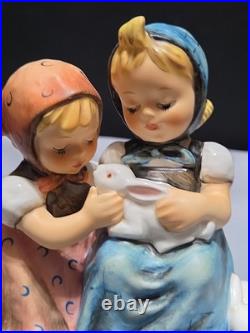 Hummel Goebel #384 Signed H. Fischer Easter Time 1971 Figurine Girls Withbunnies