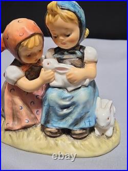 Hummel Goebel #384 Signed H. Fischer Easter Time 1971 Figurine Girls Withbunnies