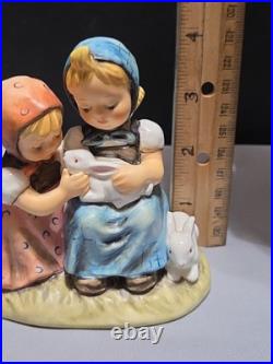Hummel Goebel #384 Signed H. Fischer Easter Time 1971 Figurine Girls Withbunnies