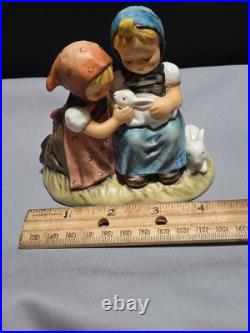 Hummel Goebel #384 Signed H. Fischer Easter Time 1971 Figurine Girls Withbunnies