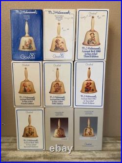 Hummel Goebel Annual Bells Bas-Relief 1978-1986 Germany Set of 9 withBoxes