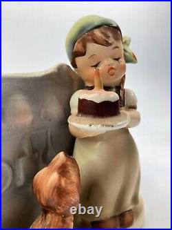 Hummel Goebel Birthday Cake Candleholder planter Girl Figurine 3.75(K4)